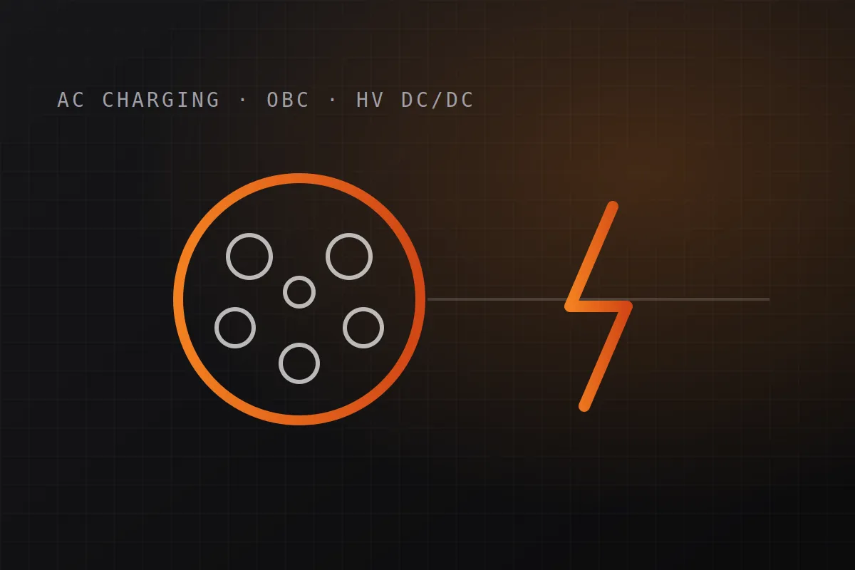 Abstract illustration of a charging connector and power flow