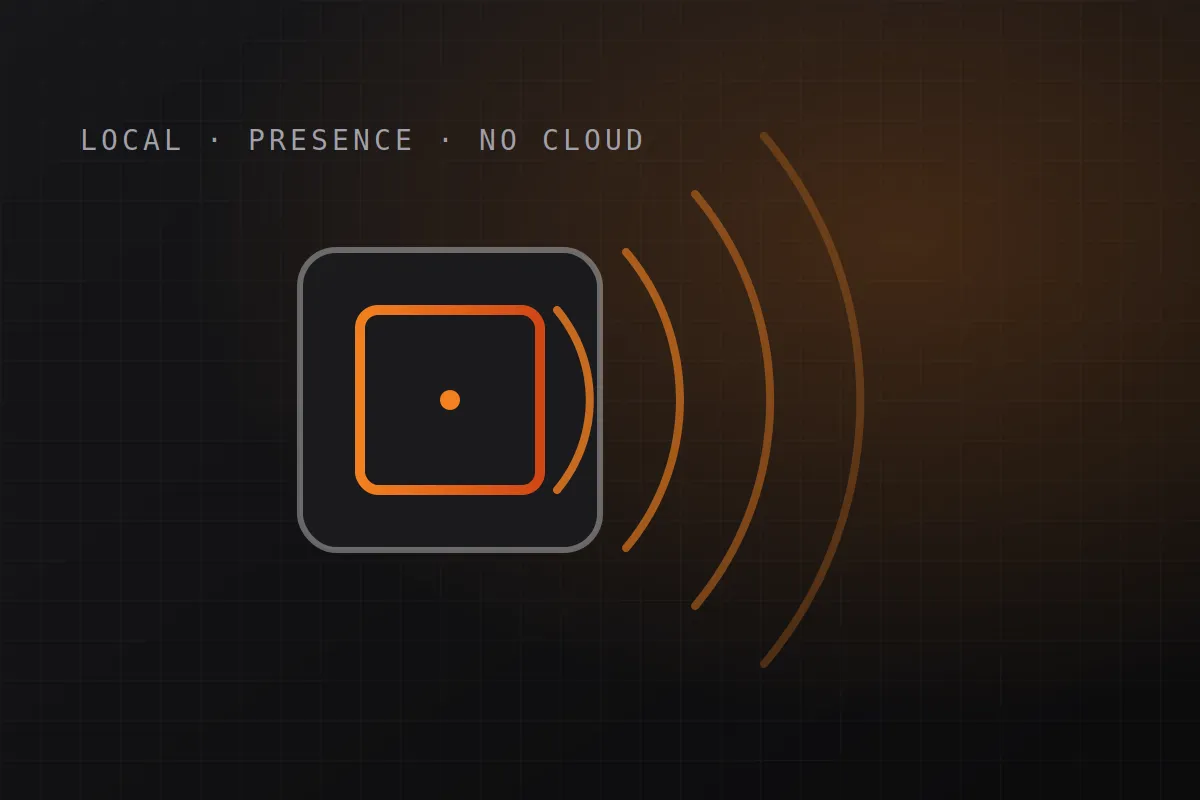 Abstract illustration of a wall switch with a presence-sensing field